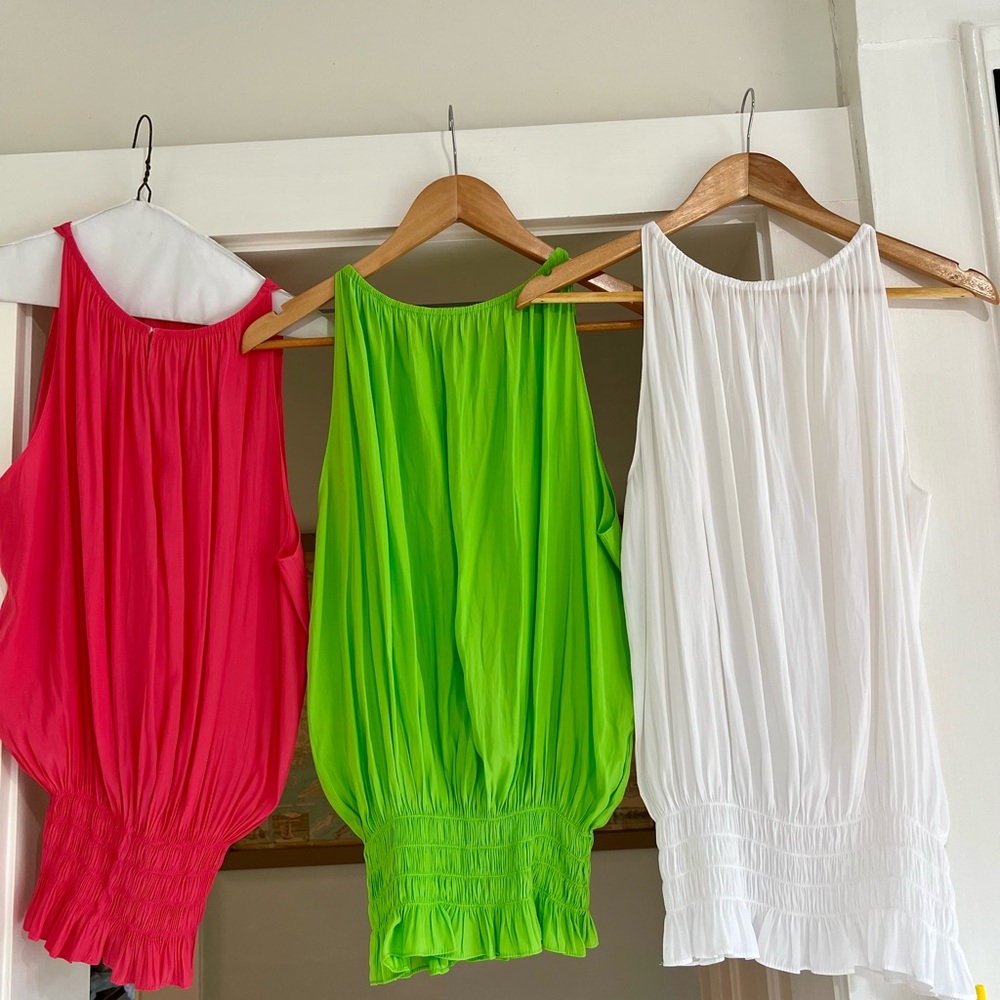 Ramy Brook Sleeveless Blouses - Pink, Green, White